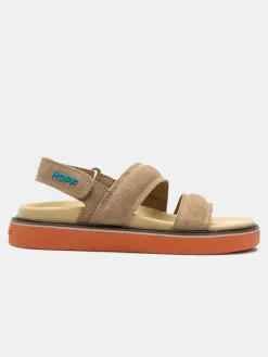Online Sandal Leather Road Camel Dames Sandalen